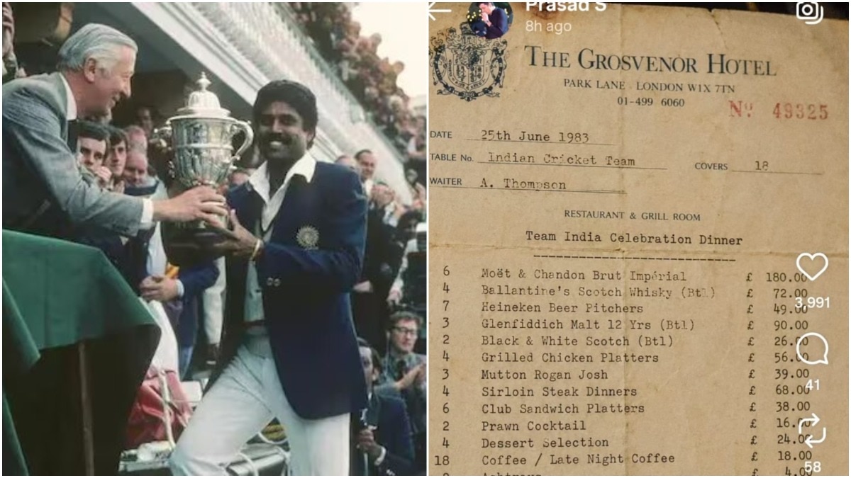 Beer, champagne and cigarettes? 1983 World Cup winner debunks viral party bill